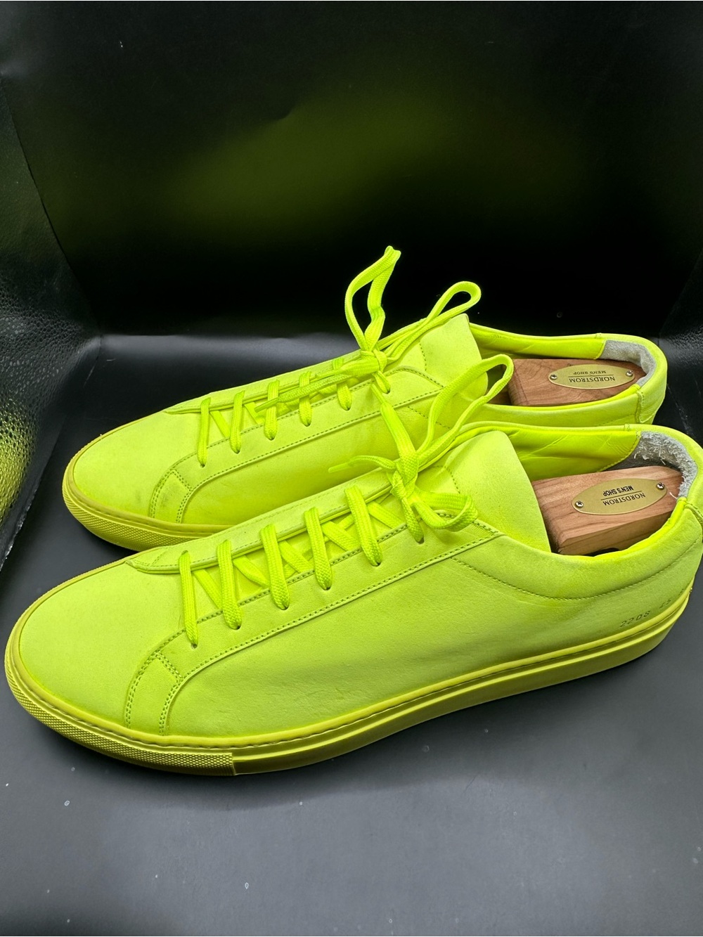 Common Projects Green Micro Suede Achilles Sneakers EU45